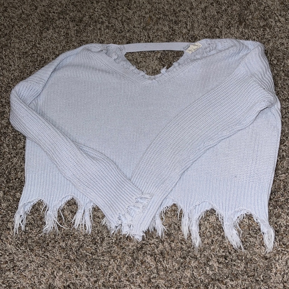 Blue knit sweater
